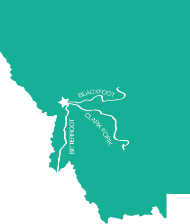 Map of the Rivers in Missoula