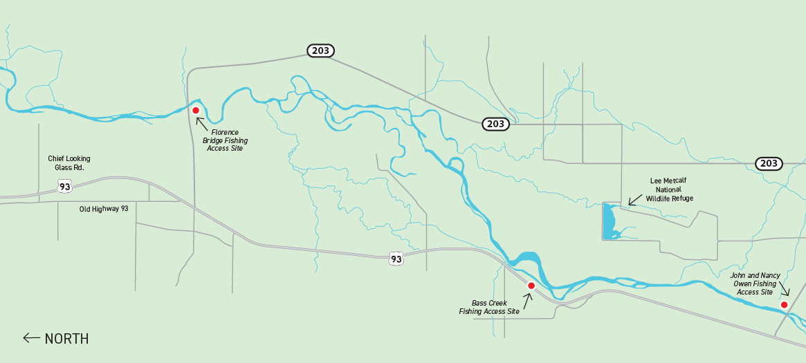 map of the bitterroot river